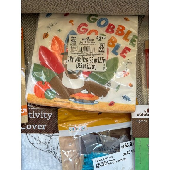 Thanksgiving Craft Kits Bundle For Kids Coloring Wooden Leaves Mask Stickers - Picture 4 of 14